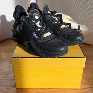 Fendi Black and Cream Men's Sneakers